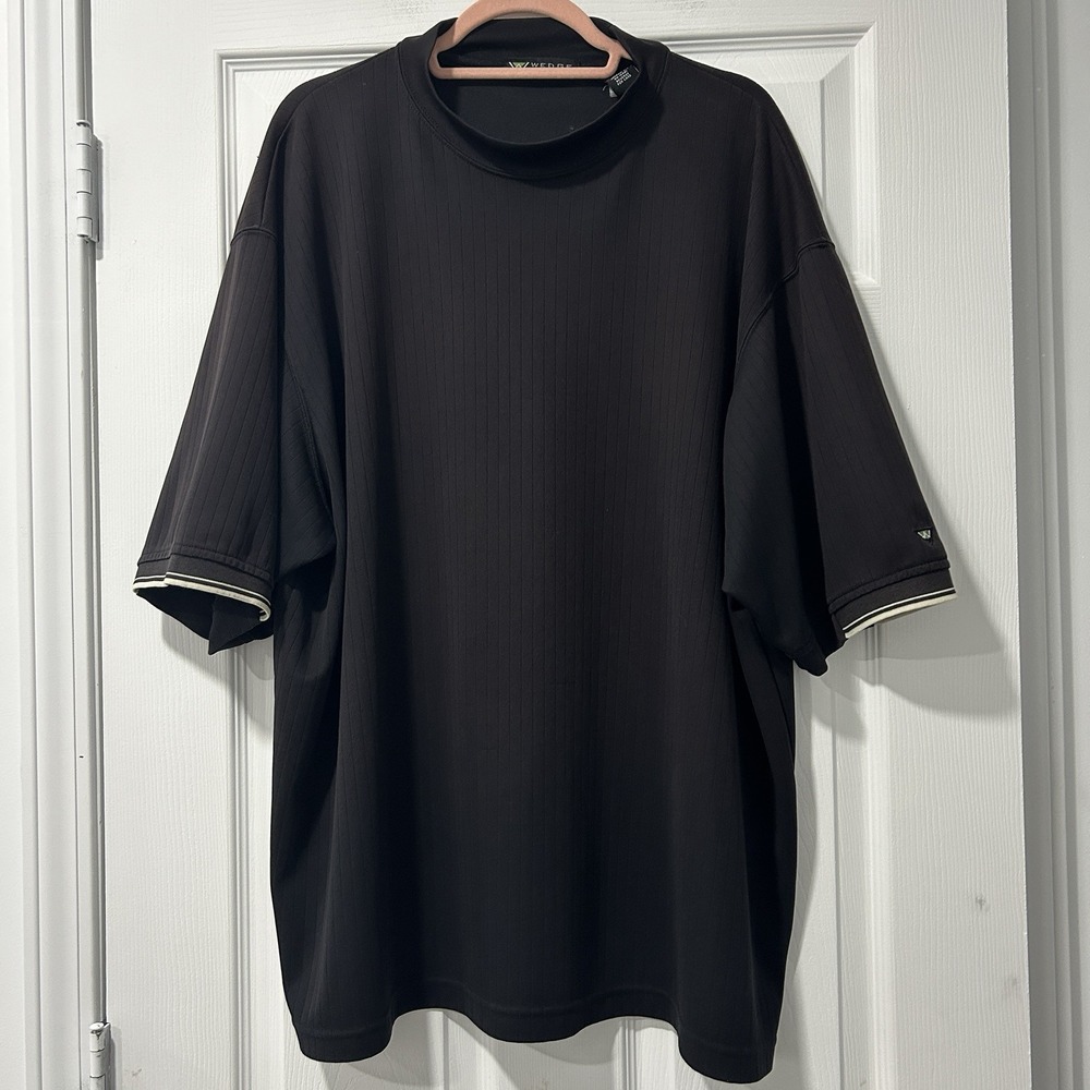 Wedge Golf And Beyond Black Short Sleeve Shirt 100% Polyester Men's‎ XXL W Logo